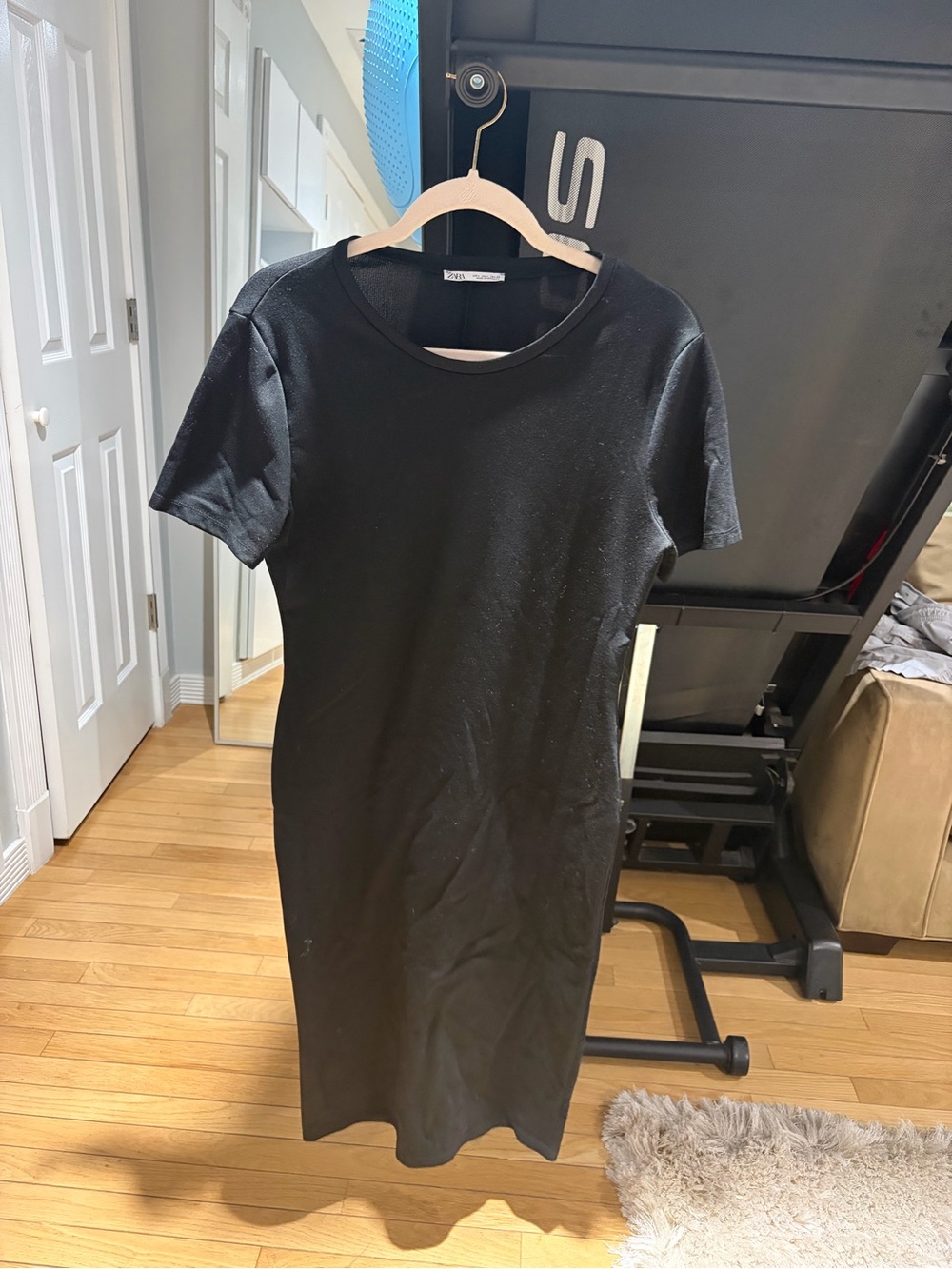 Zara Black Midi T-Shirt Dress